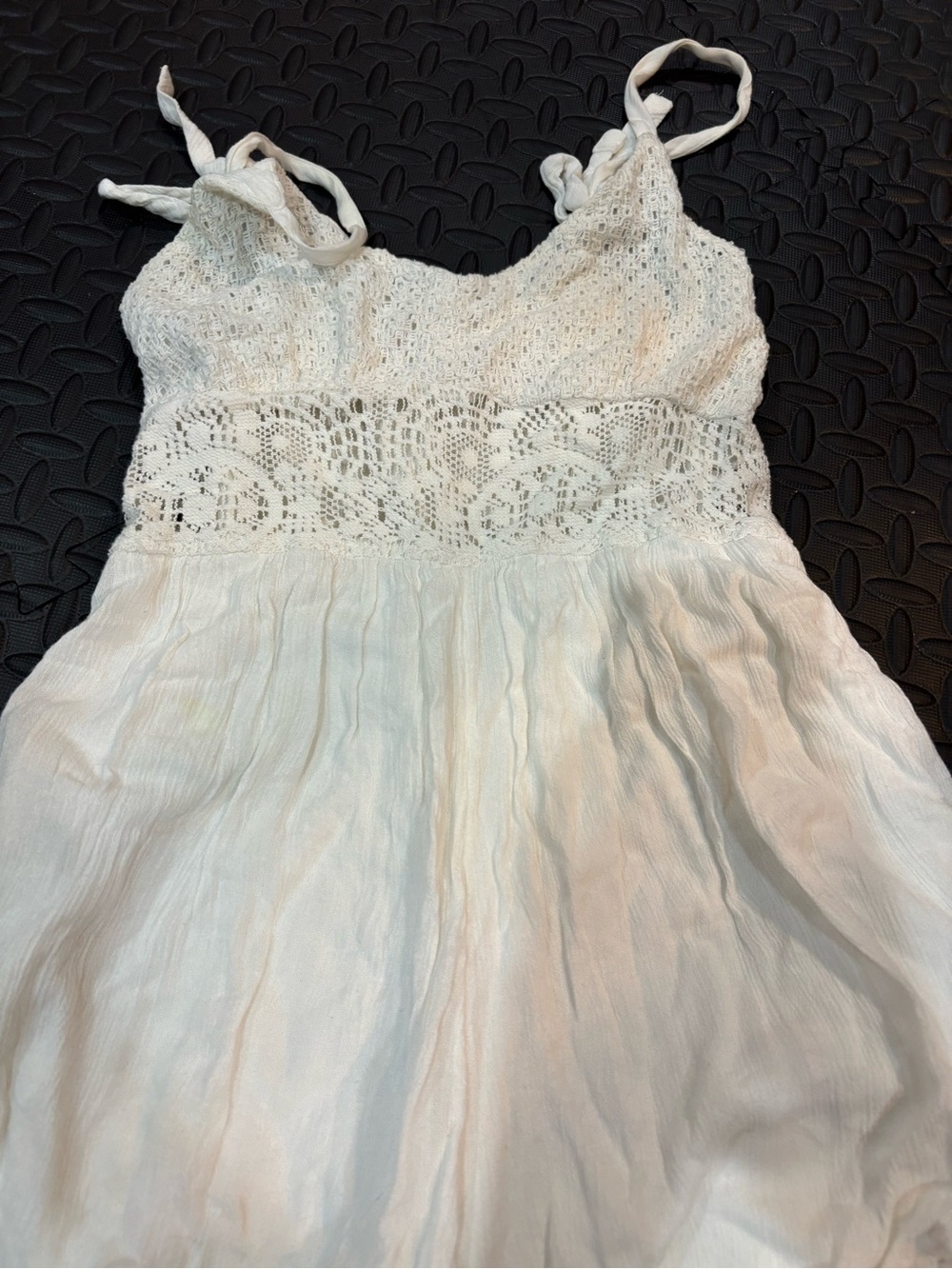 Abercrombie & Fitch White Crochet Bodice Sundress